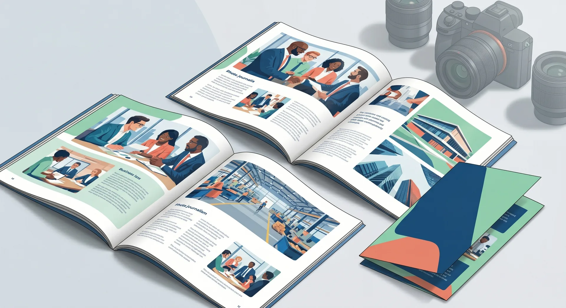 Brochures, catalogues et magazines d'entreprise imprimés par ALTABENA, illustrés de reportages photo